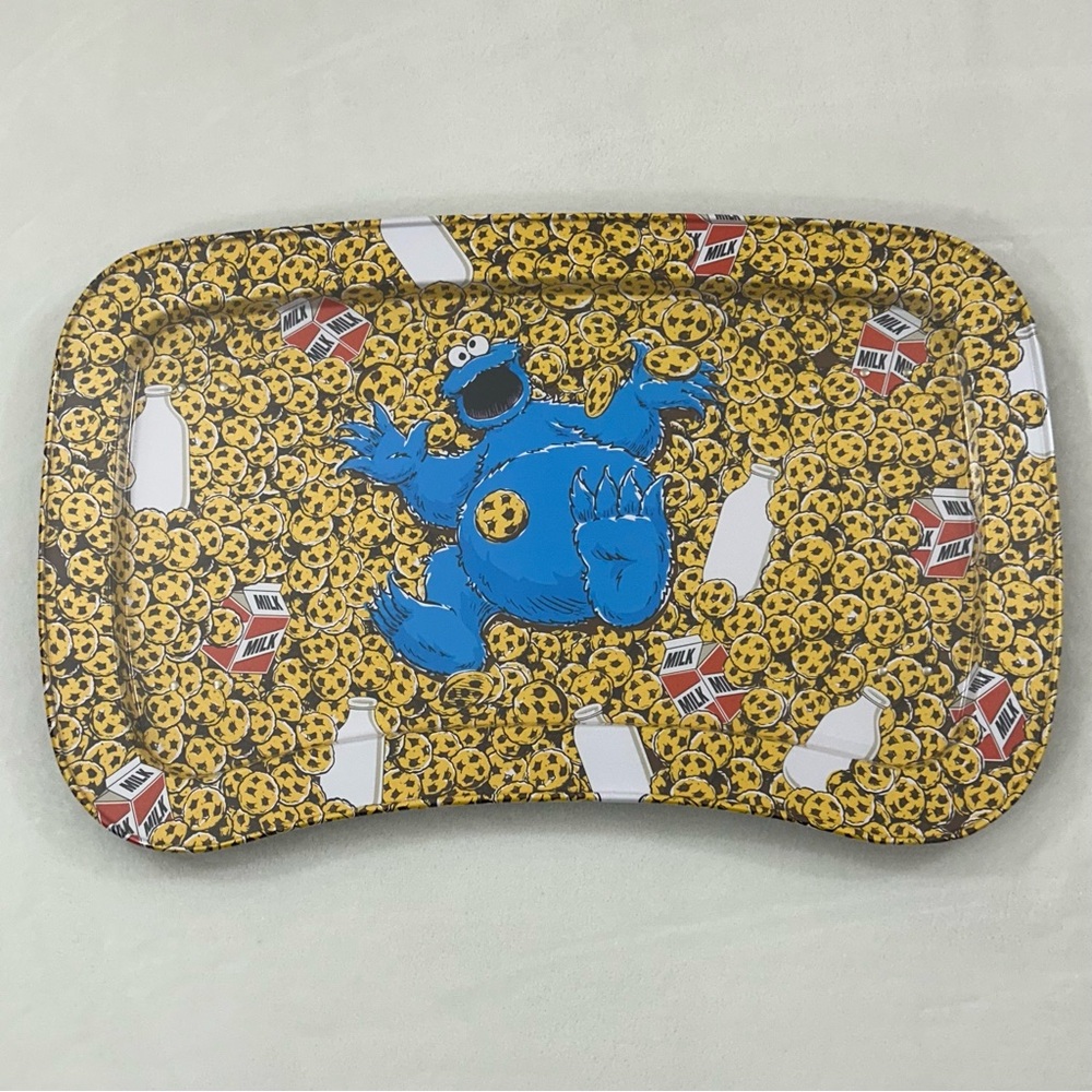 Sesame Street Muppets Cookie Monster Metal TV Bed Lap Tray Serving Table 22”x14”